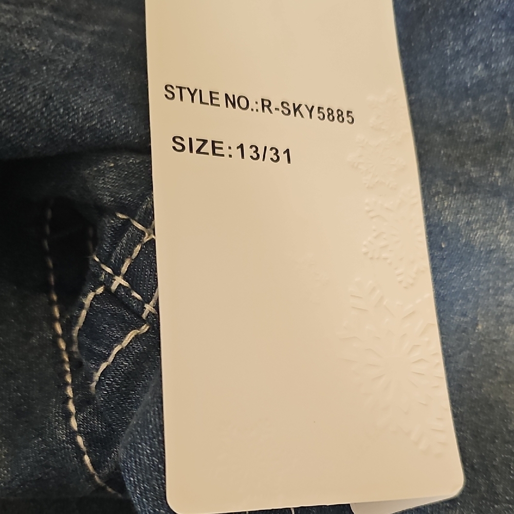 NEW Sky Super Soft Flare Juniors Embellished Denim Bling Jeans Size 13/14 - Picture 13 of 14